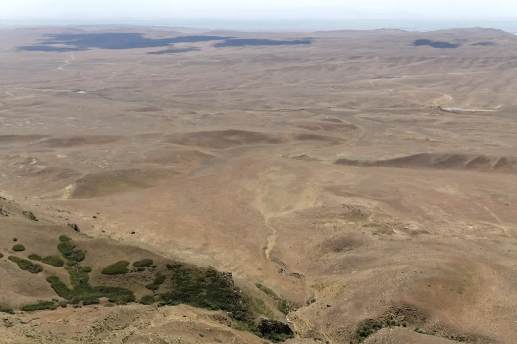 The arid plateau at Keshikchidagh on the border of Azerbaijan and Georgia
