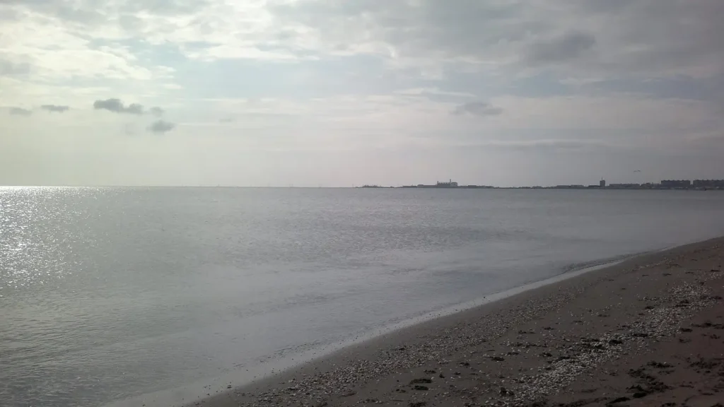 The Caspian shore at Hovsan on the edge of Baku