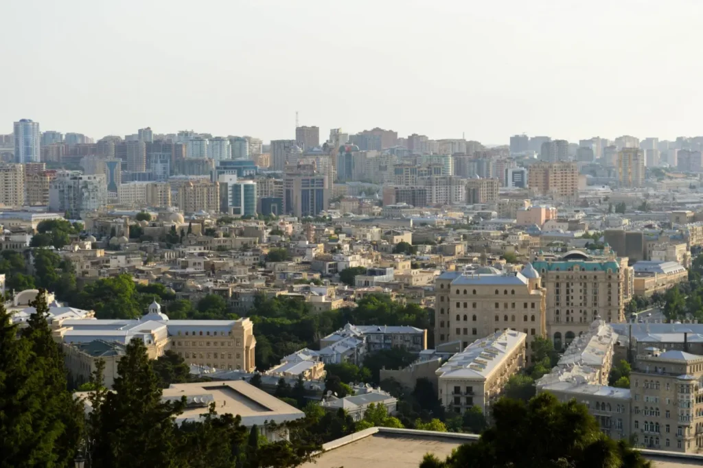 Central Baku seen from the hillside above the city