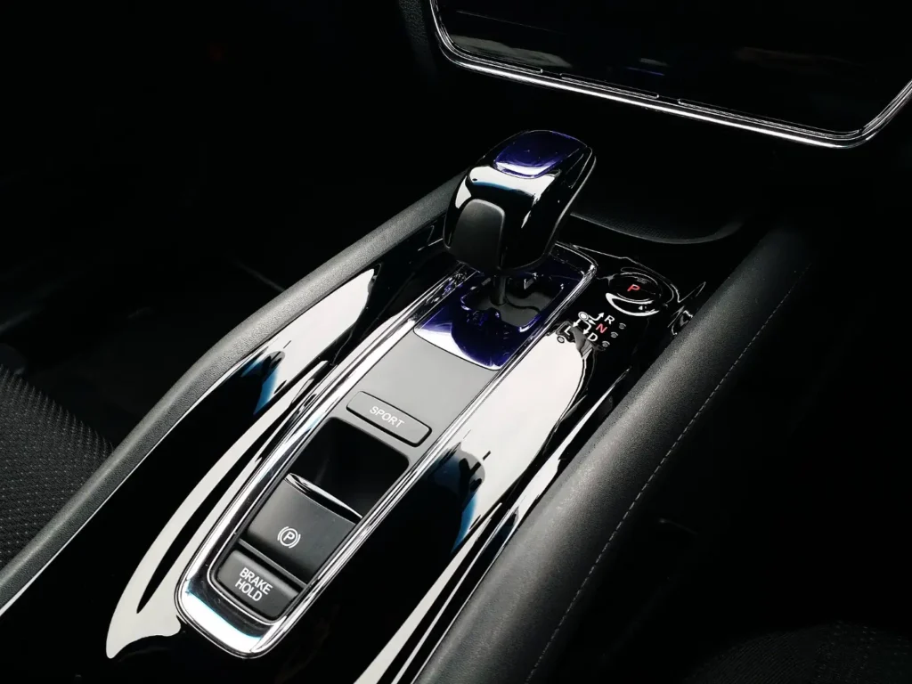 The automatic gear selector in a hybrid car