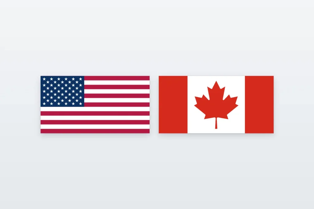 Flags of the United States and Canada